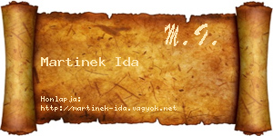 Martinek Ida névjegykártya
